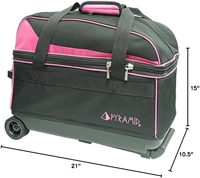 Double Roller 2 Ball Bowling Bag W/ Large Separate Compartment Bowling