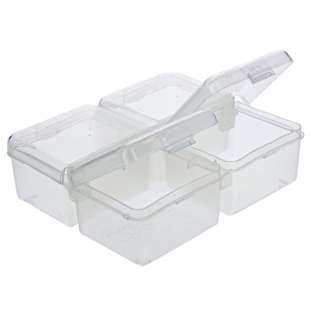 ToolTreaux Clear 4 Compartment Plastic Pop Top Storage Organizer