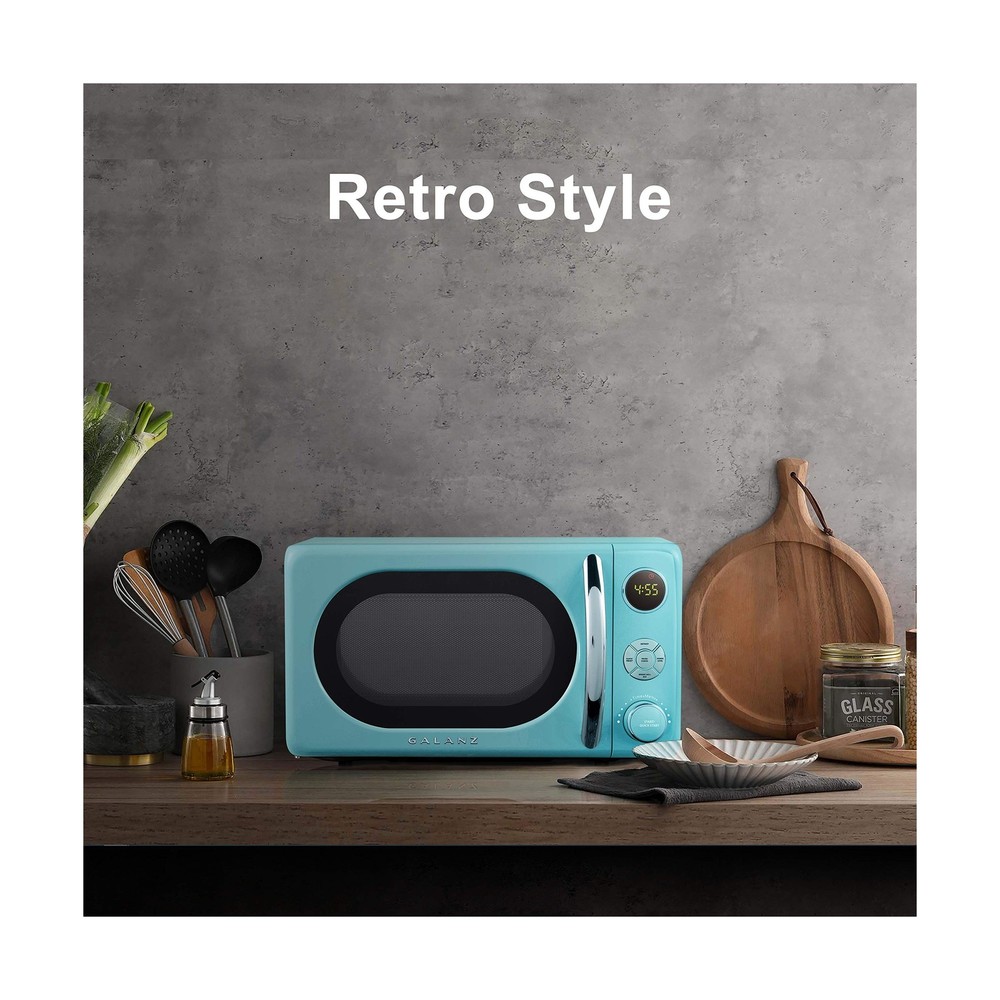 Galanz GLCMKA07BER-07 Retro Microwave Oven, LED Lighting, Pull Handle Design,...