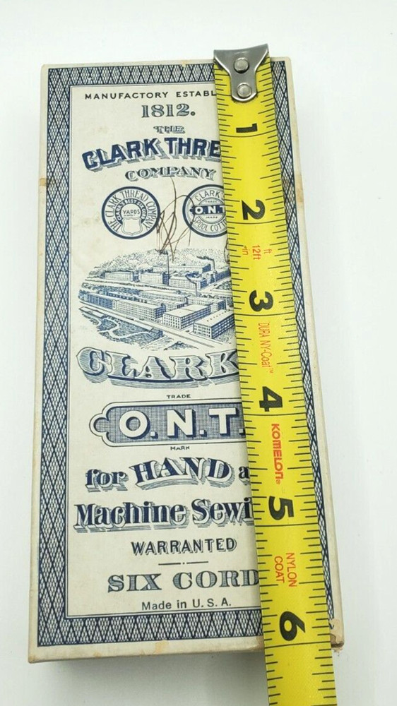 Vintage Clark Empty Box White Thread for Hand and Machine Sewing