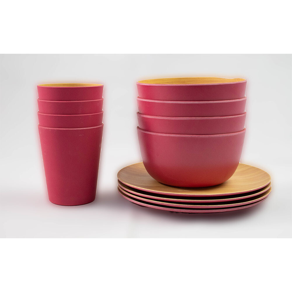 Kole Imports - Melamine Dining Set (Red)