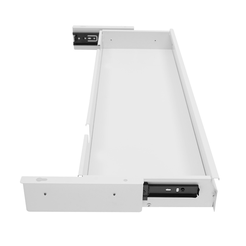 33" White Sliding Pull-Out Desk Drawer - Space Saver Organizer