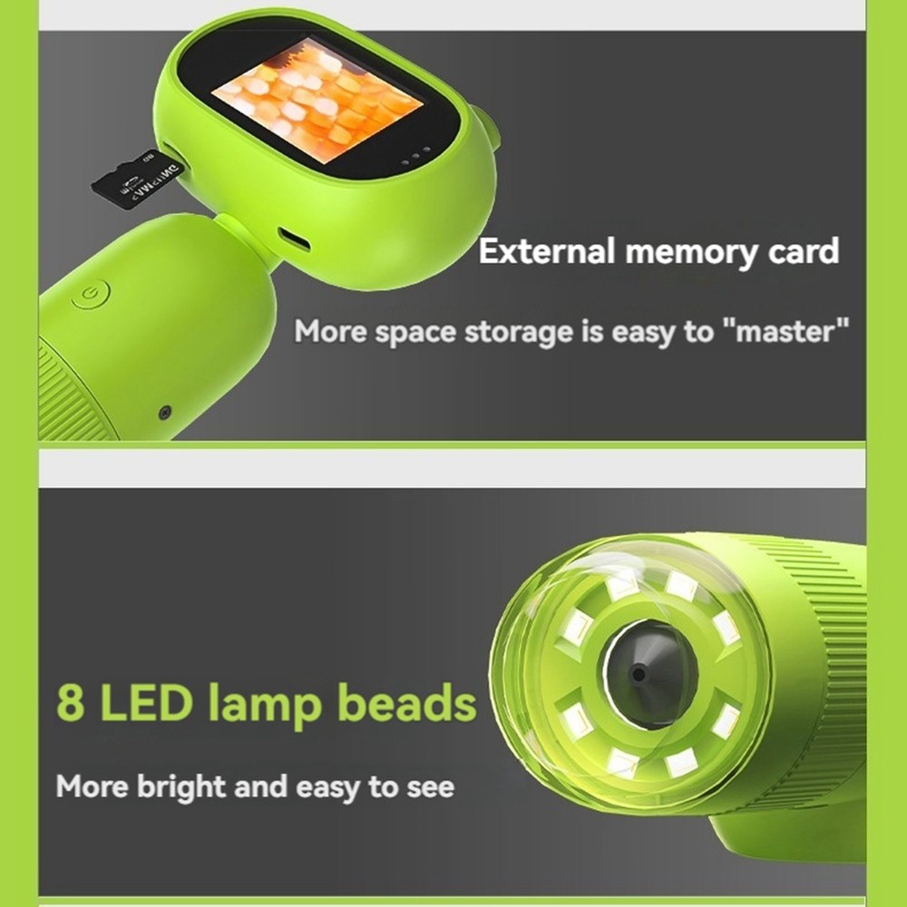 Digital Microscope Handheld Microscope with 2inch IPS Screen 1000X Portable4558