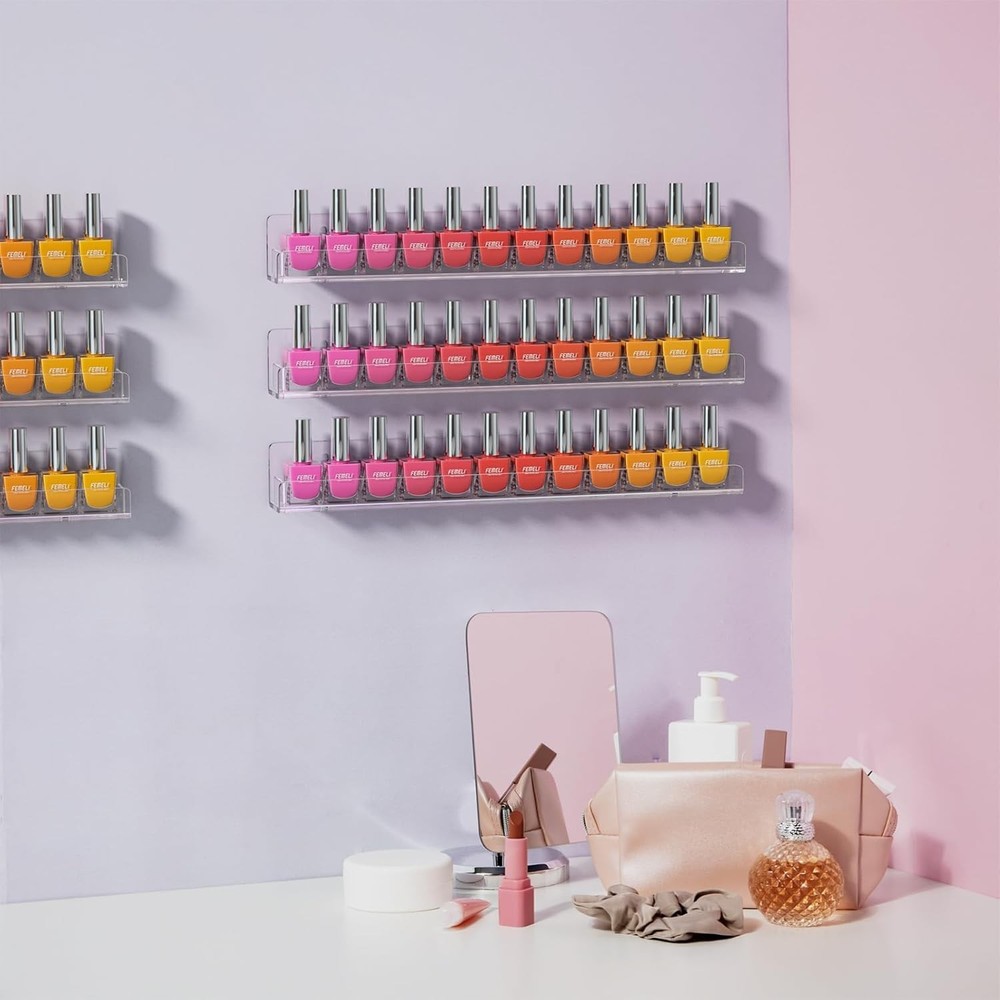 Modern Nail Polish Display Rack for 66-90 Bottles