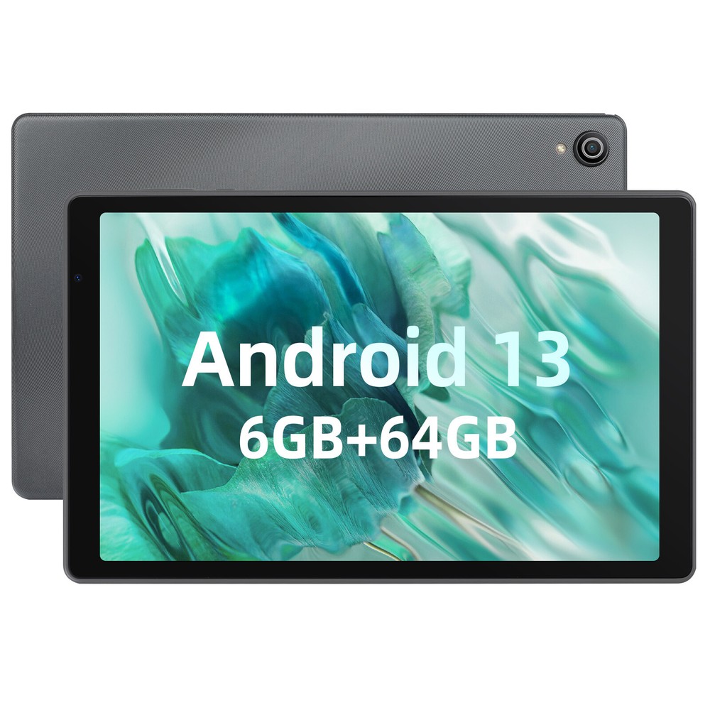 10.1'' Tablet Octa-Core Android13 Tablet 6+64GB Dual Camera Bluetooth WIFI
