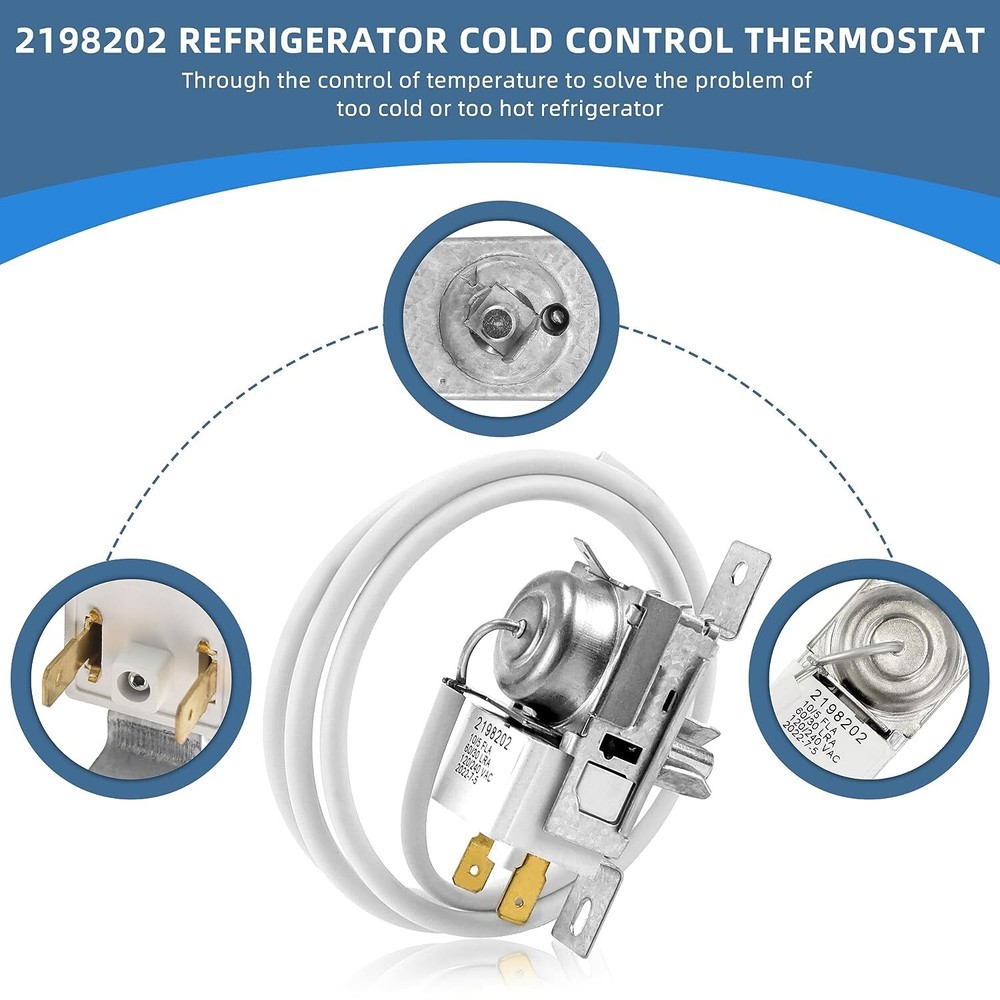2198202 Refrigerator Cold Control Thermostat Replacement for Whirlpool & Kenmore