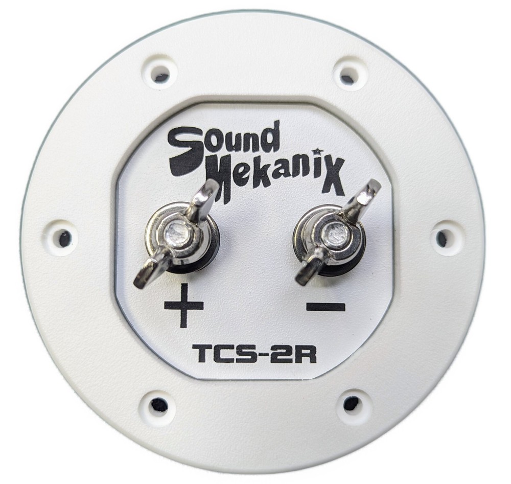 Round Subwoofer Speaker Box Terminal Cup, Single Input - TCS-2R WHITE