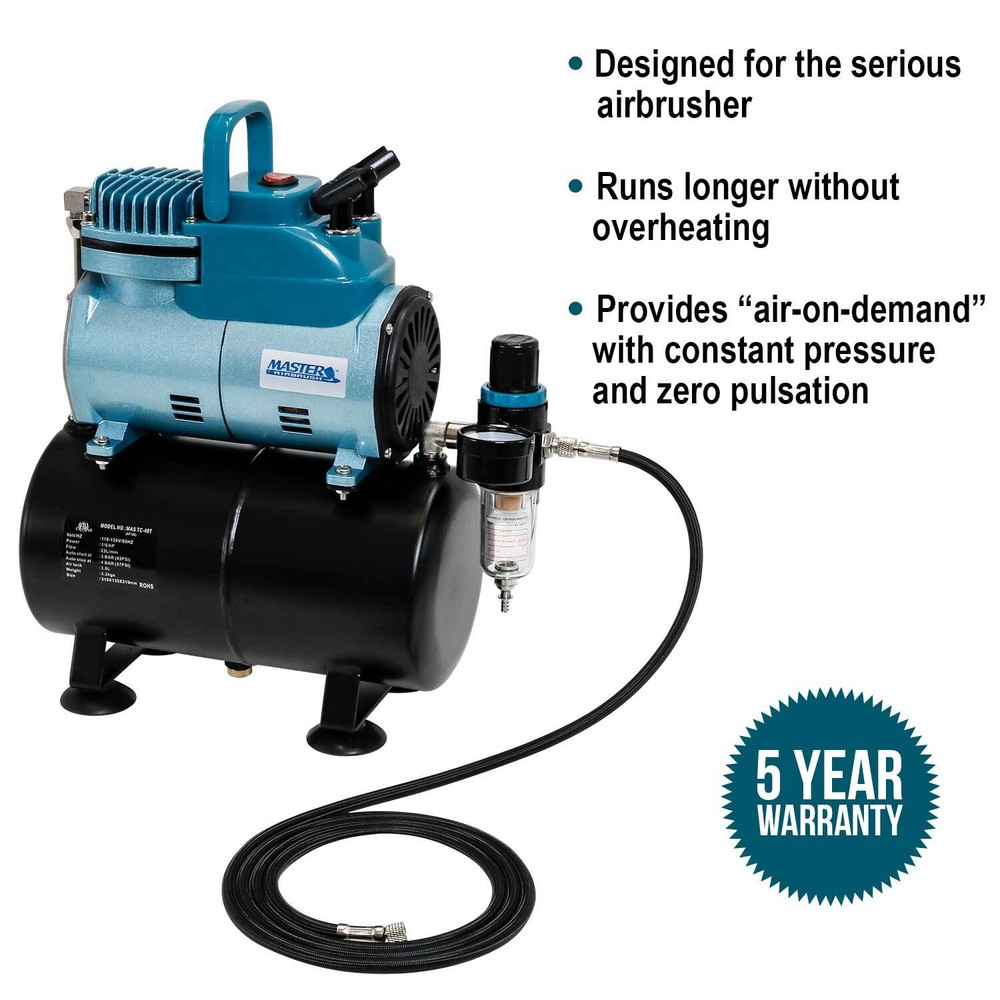 Master Airbrush Cool Runner High Performance Compressor w/ Air Tank, TC-40T