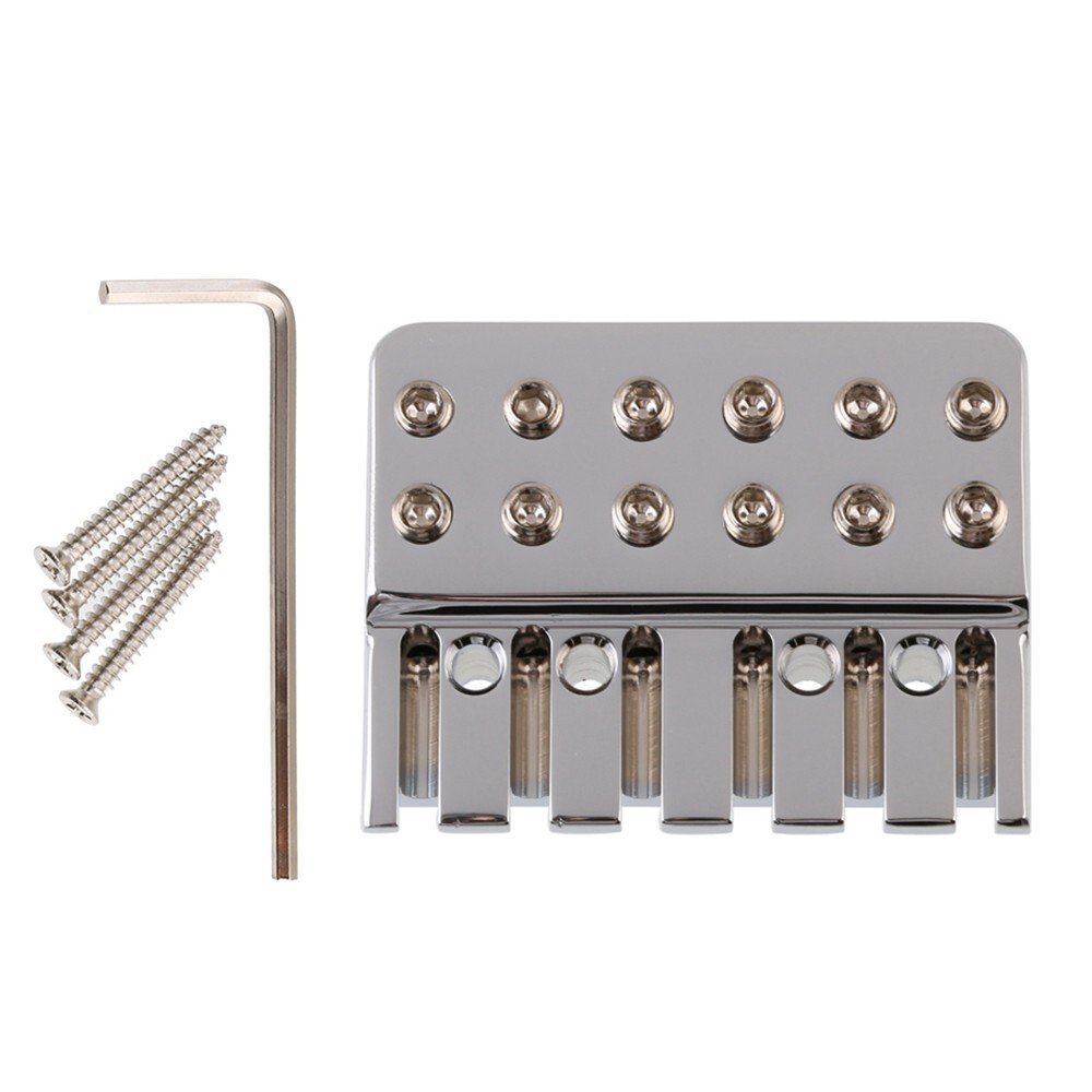 6 String Headless Guitar Brass Locking Nut, String Lock Chrome