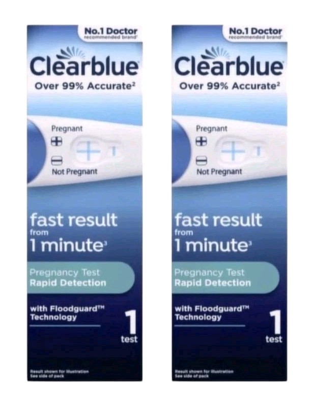 2 Pack Clearblue Pregnancy Test, Rapid Detection ( 1 test)