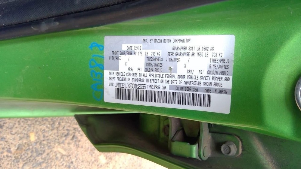 Used Floor Jack fits: 2013 Mazda 2 Grade A