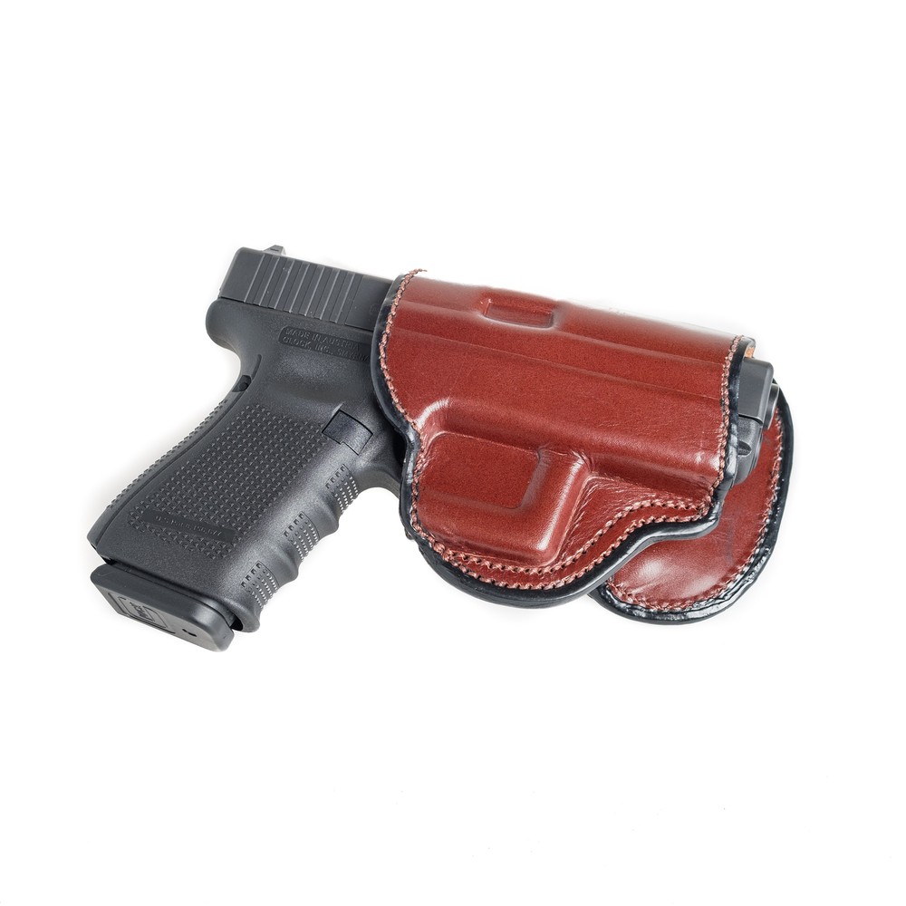 PADDLE LEATHER HOLSTER FOR RUGER P85. OWB PADDLE ADJUSTABLE CANT.