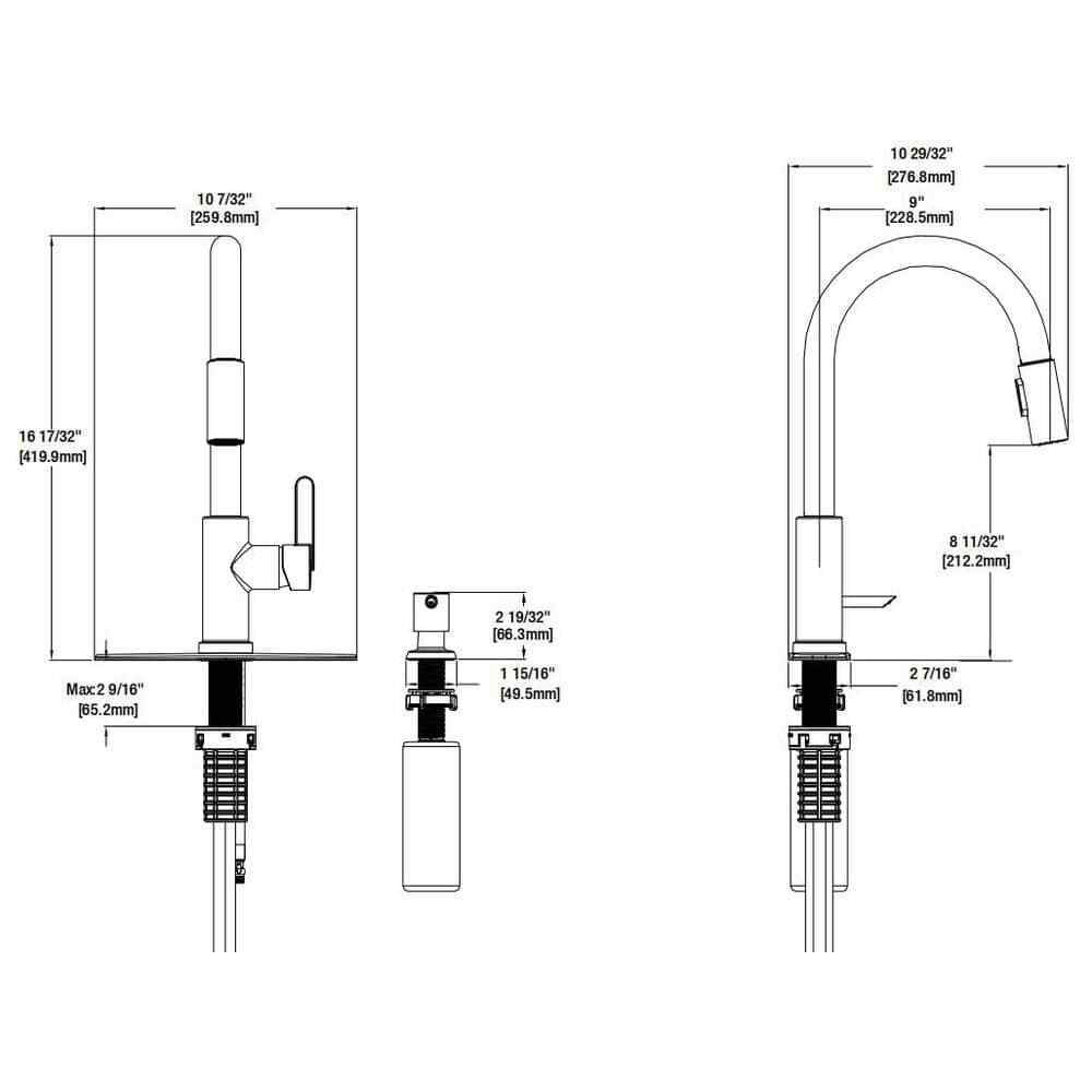 Glacier Bay Paulina Single-Handle Pull-Down Sprayer Kitchen Faucet in Chrome