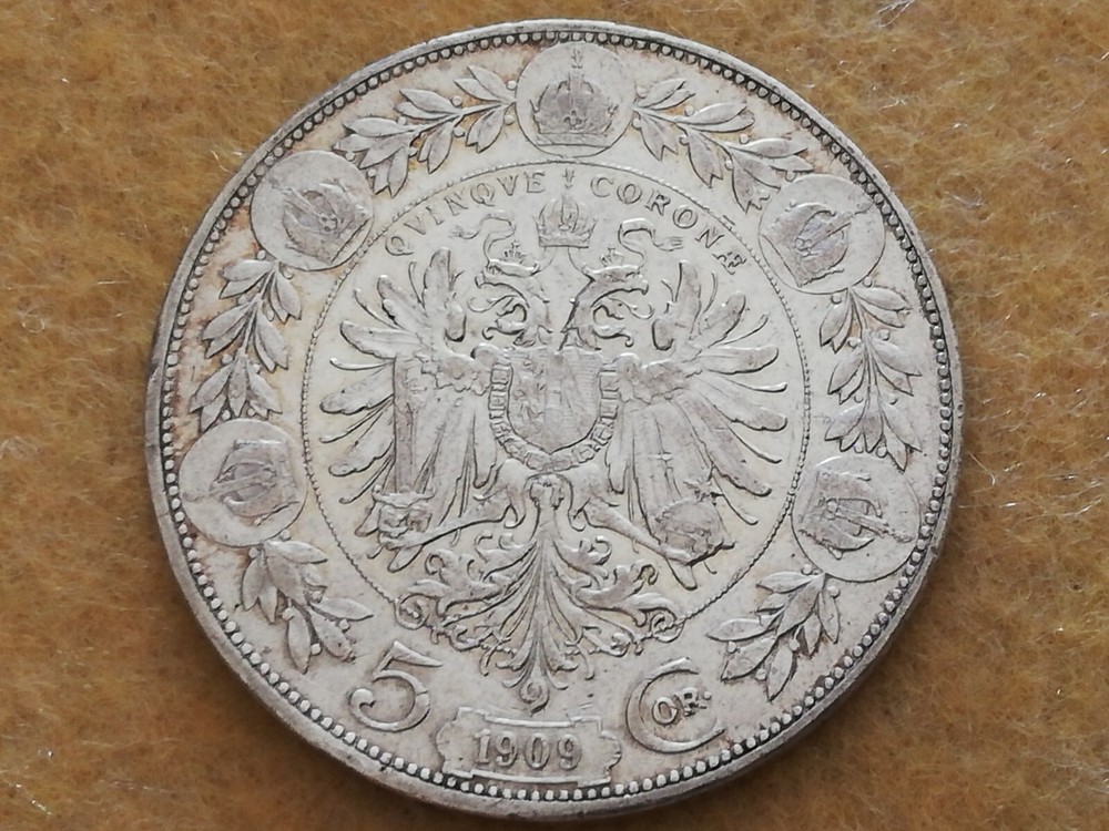 Austria. Francesco Giuseppe I 5 Korone 1909.