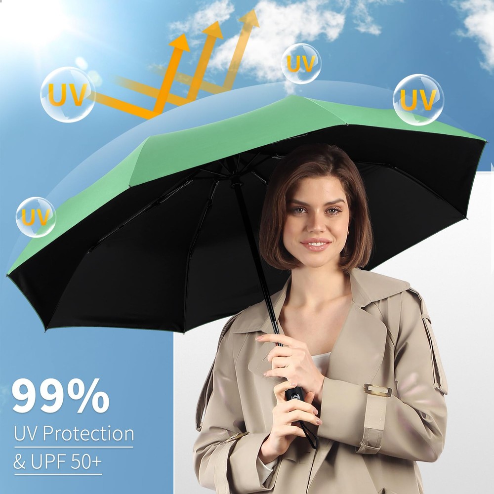 Travel Umbrella Windproof Compact Automatic Wind Resistant Folding Lightweight