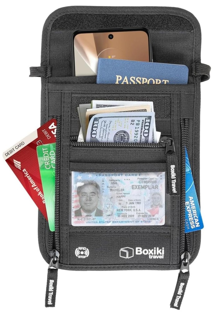 Boxiki Travel RFID Protection Bundle: Sleeves Set with Color Coding and Hidde...