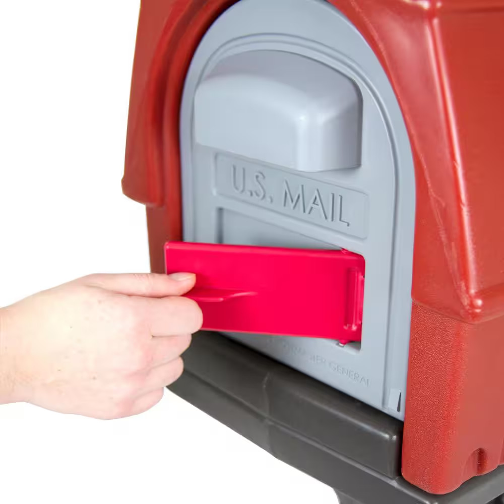 Rustic Barn Burnt Red/Espresso Post Mount Mailbox