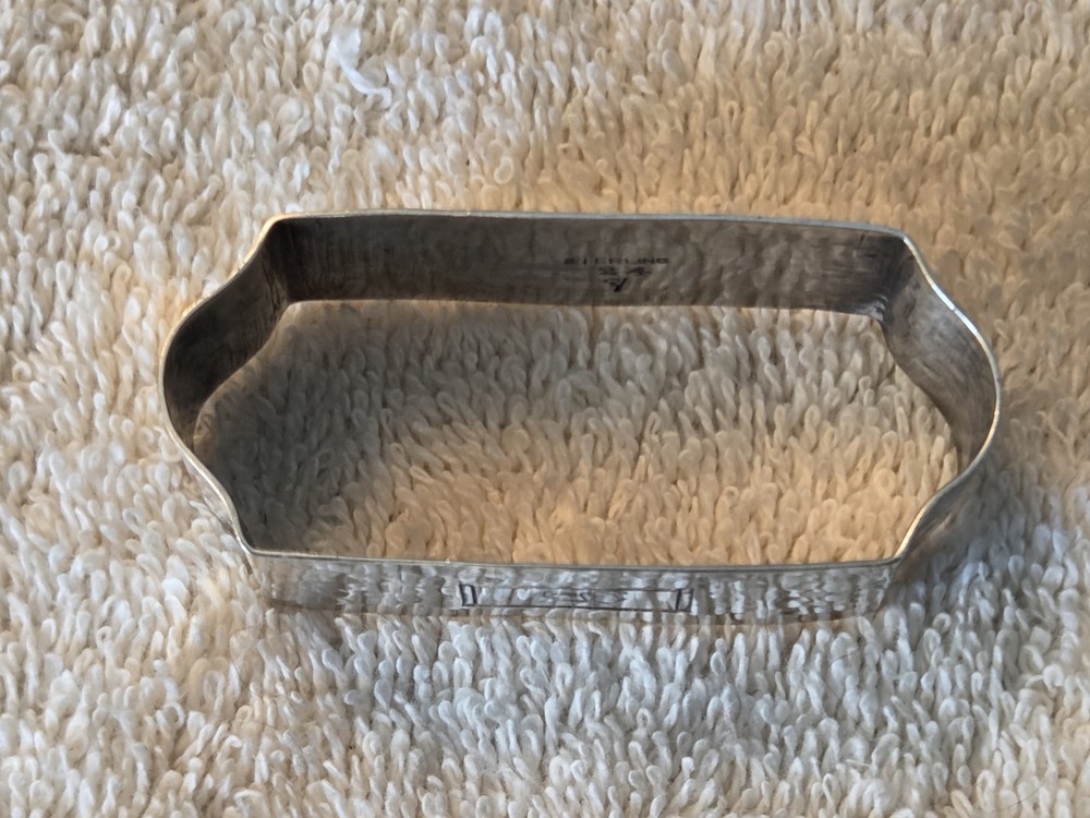 ARTS & CRAFTS Sterling Silver Hammered NAPKIN RING D Monogram