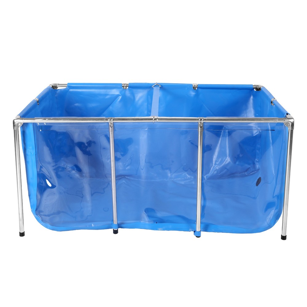 Rectangular Goldfish Tank with Frame & Drain Valve Above Ground Fish Pond Clear