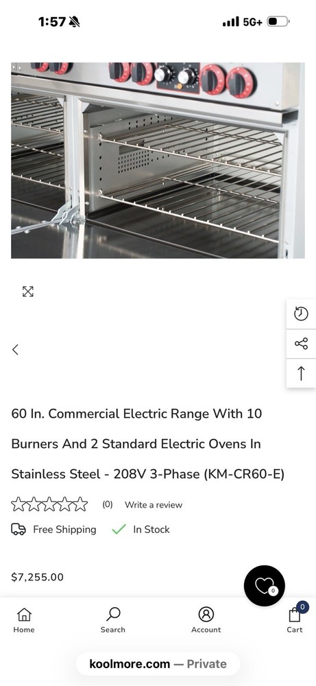 Koolmore Km-cr60-e Commercial Electric Range And 2 Ovens