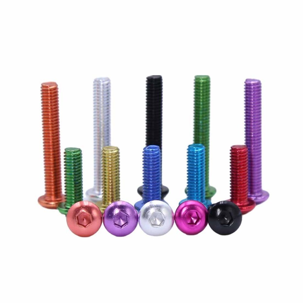 M3~M6 Aluminum Pan/Button Head Socket Cap Screws Allen Hex Bolts Anodizing Red