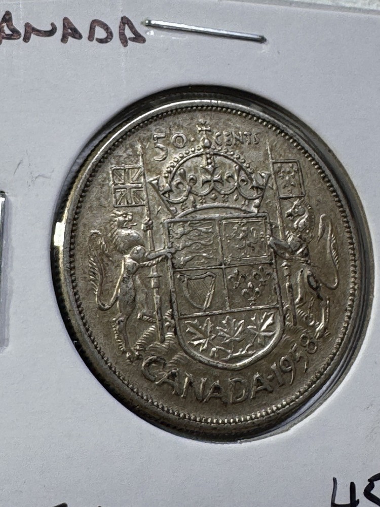 1958 Canada 50 Cents Silver Coin