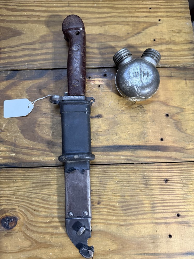 Surplus Bayonet + Oil Bottle