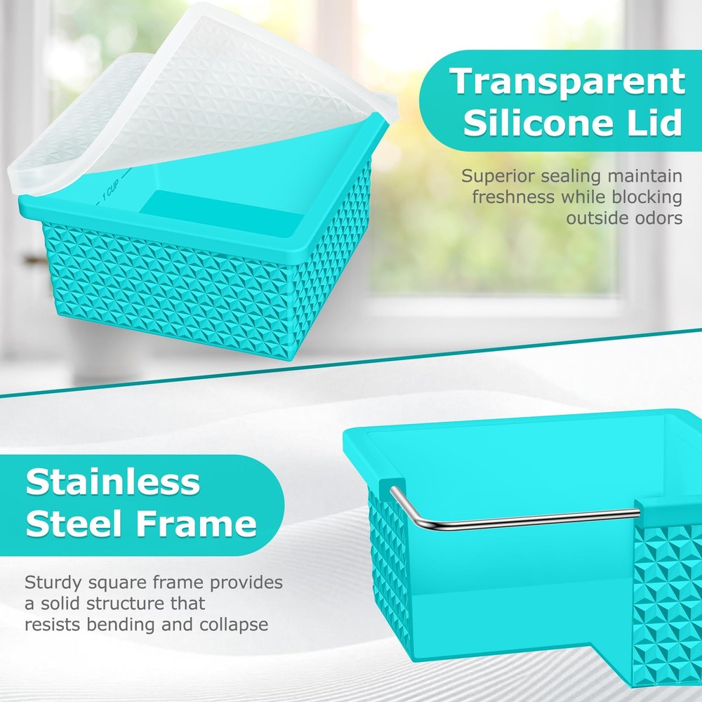 Silicone Freezer Molds for Soup Cube - 2-Cup Freezer Storage Container Tray w...