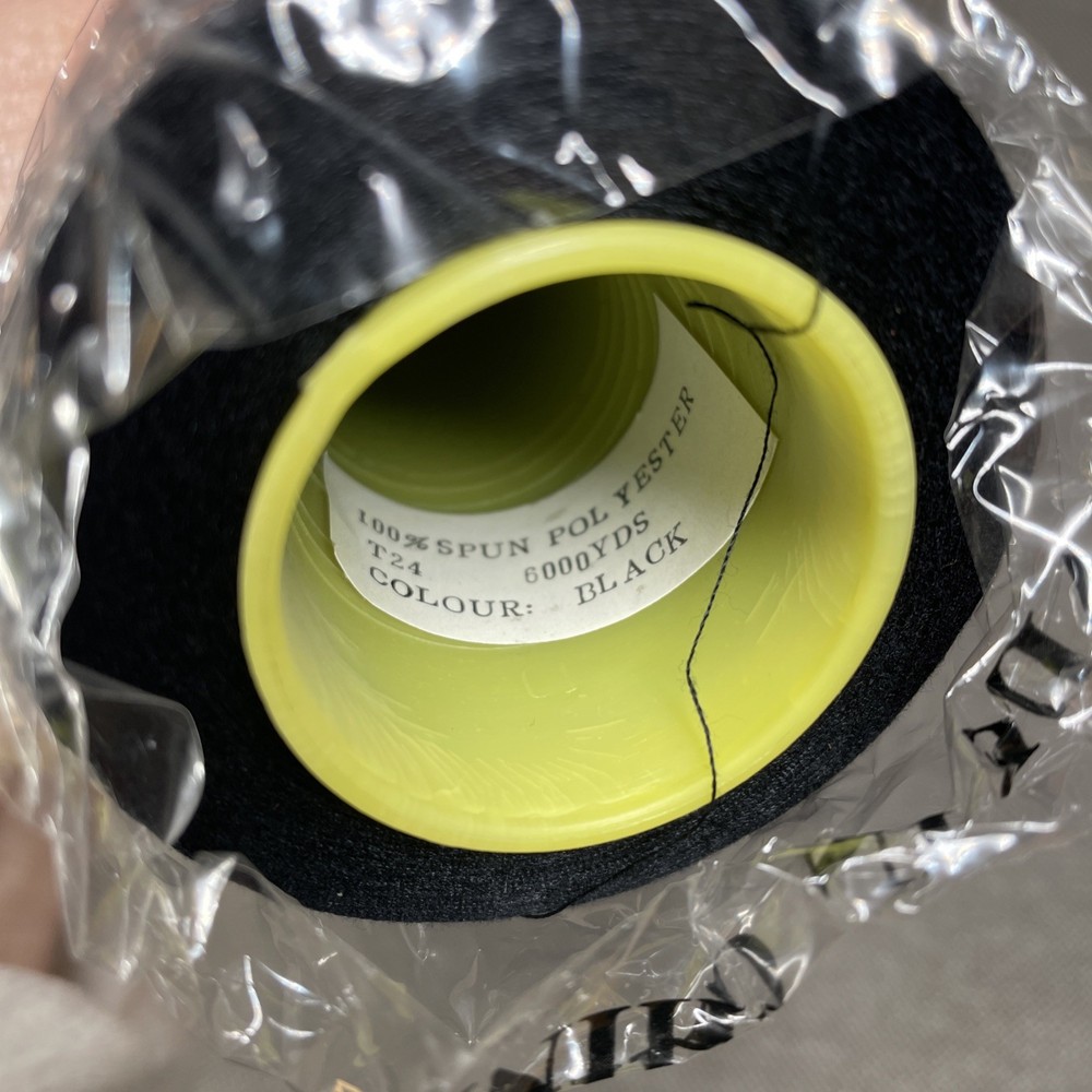 Lot of 4 Spools Black Polyester Thread Multi-purpose 6000 Yds Each Cone