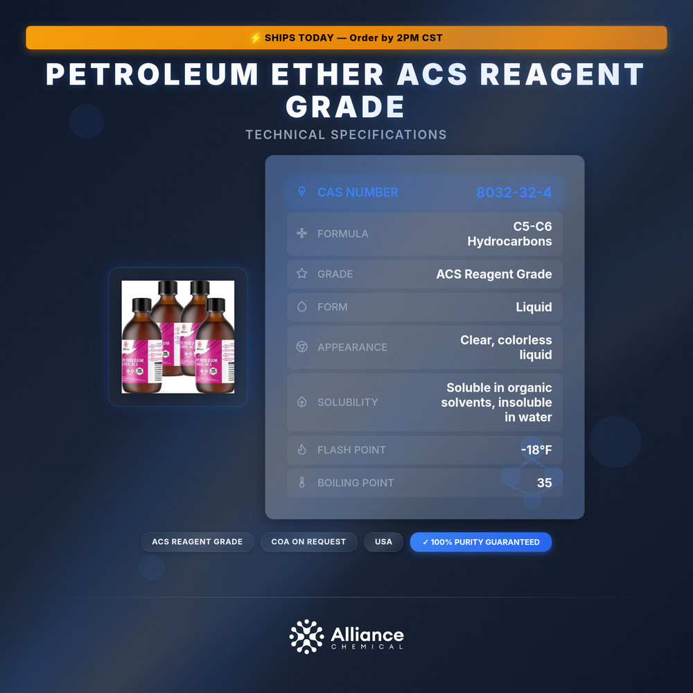 Petroleum Ether ACS Reagent Grade - 4 Liters