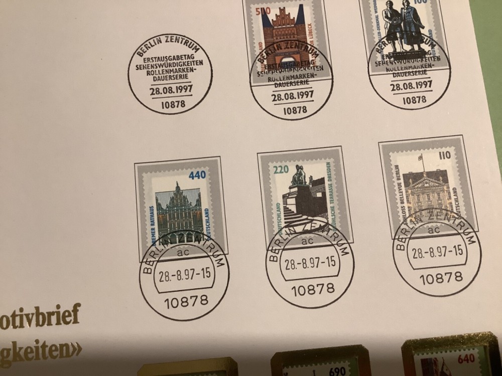Germany Buildings 1997 large multi stamp cover item Ref A1868