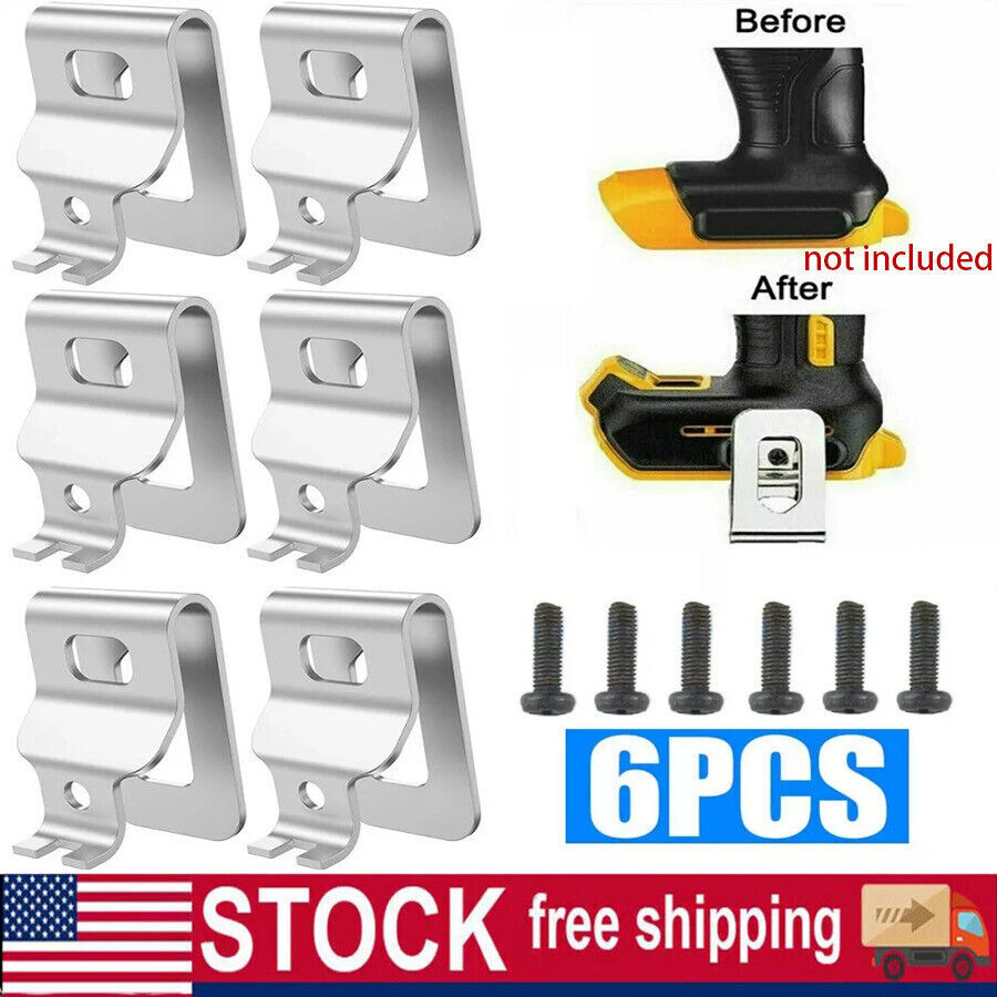 6 PCS Drill Belt Clip Hook For Dewalt 20V Tools for DCD740B DCD740B-B3 DCD771C2
