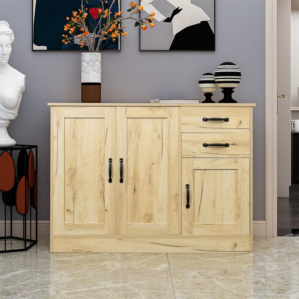 Modern Sideboard Buffet Storage Cabinet with 2 Doors and 2 Drawers for Entryway