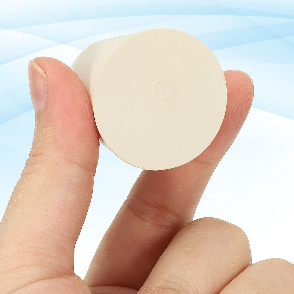 5 Pack Solid Rubber Stoppers 6# Tapered Lab Seal Plug Test Tube Bungs, White