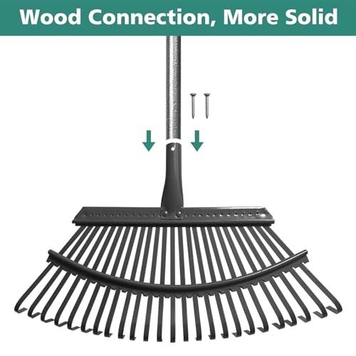 Adjustable Metal Leaf Rake Set, 38-73" Handle, 19" Wide with Gallon RAKE-SET-A