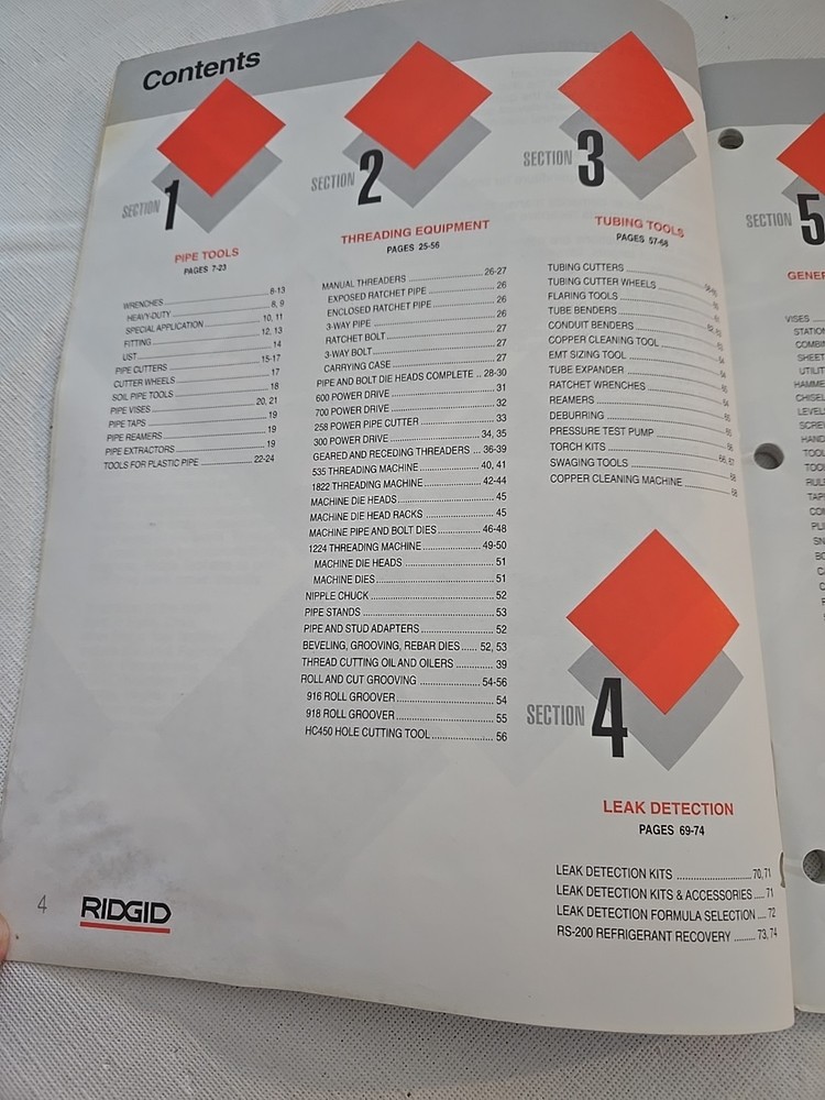 Ridgid Tool Catalog 1994 - 1995 No. RT-191 Pre-owned
