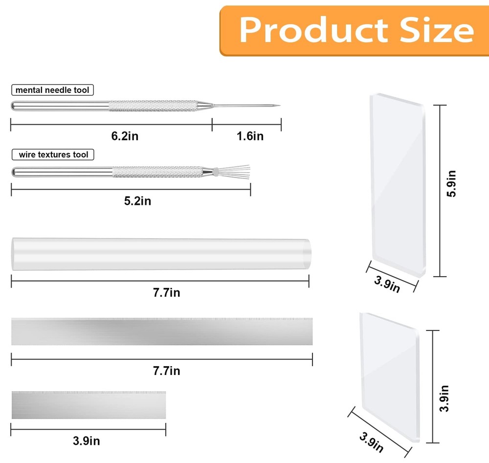 12 Pcs Polymer Clay Cutter Tools, Acrylic Roller for transparent