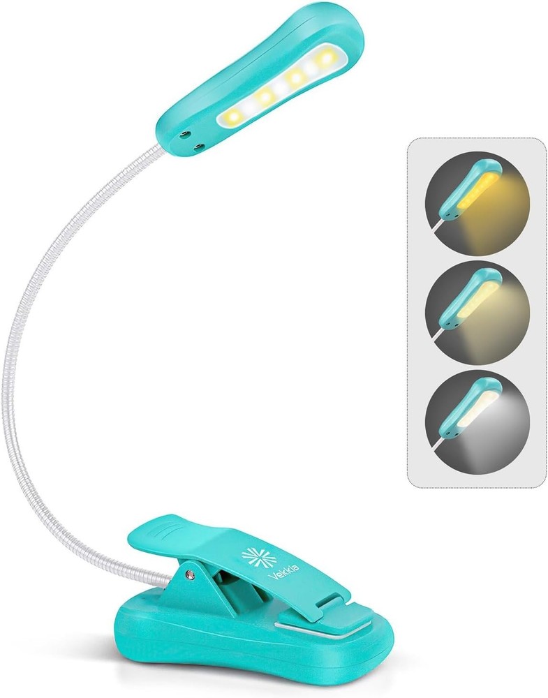 Compact Rechargeable Book Light with Flexible Neck - Ideal for Bedtime Reading