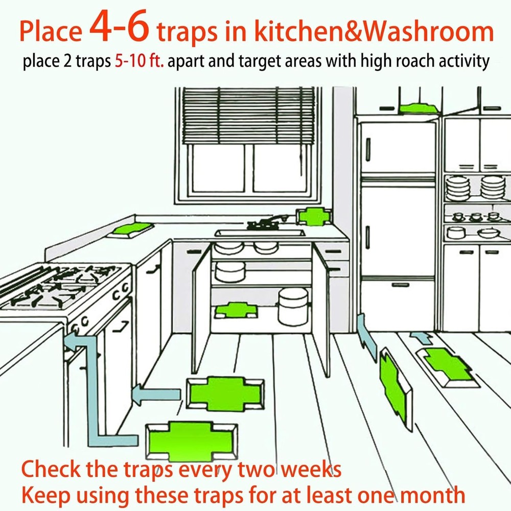 Classic Glue Cockroach Traps - 10 Pack, Safe & Highly Effective for Quick Setup