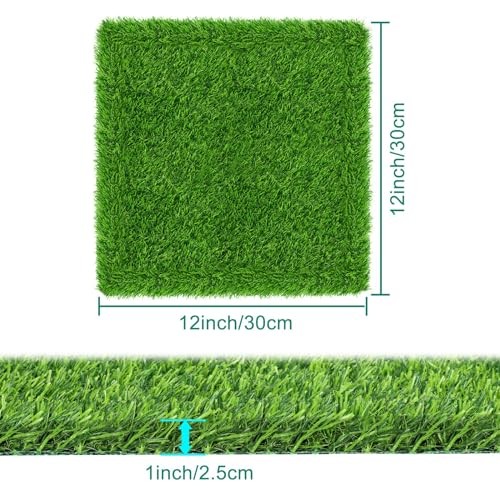12 Pack Chicken Nesting Box Pads - Washable Artificial Grass 12pack-green