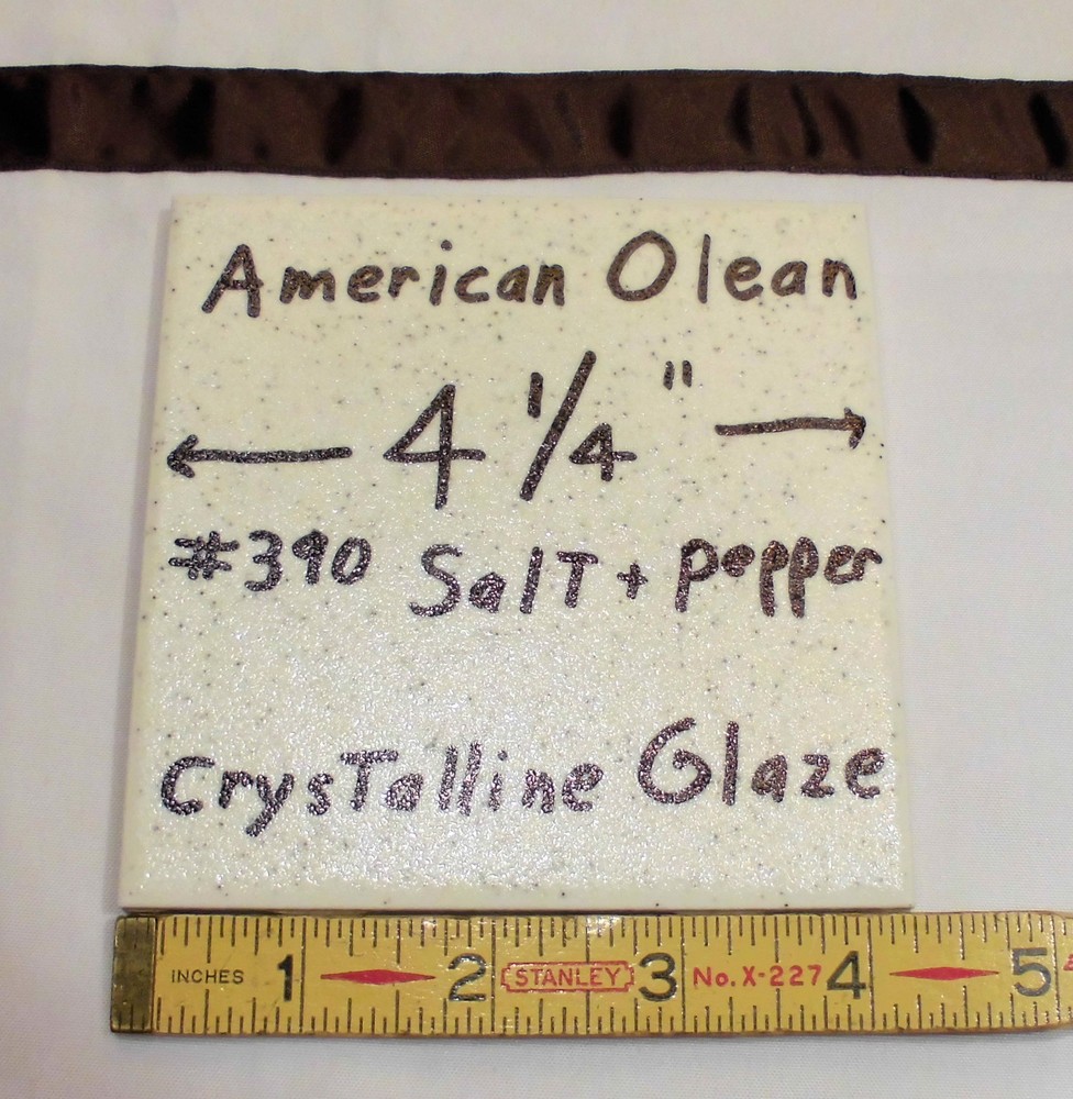 1 pc. 4-1/4" Salt & Pepper: Crystalline Ceramic Tile by American Olean, NEW