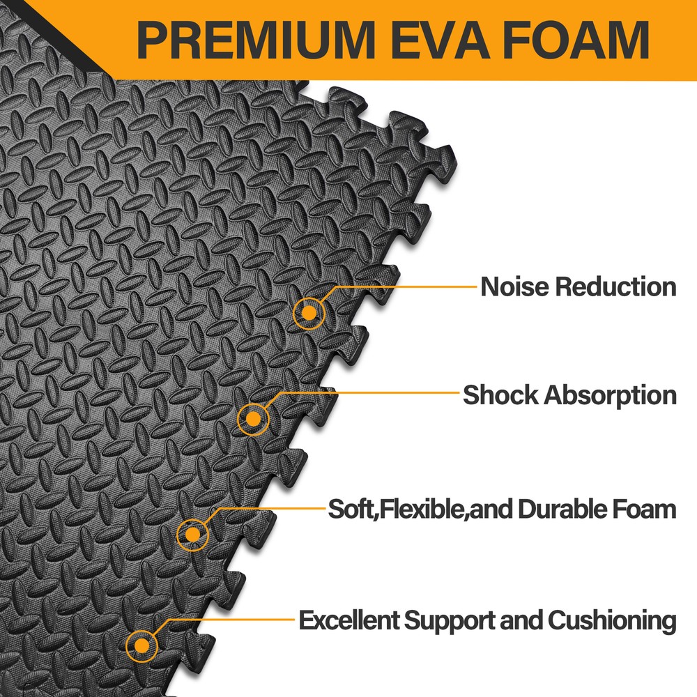 48X Puzzle Exercise Mat w/ EVA Foam For Exercise Gym Workout Interlocking Tiles