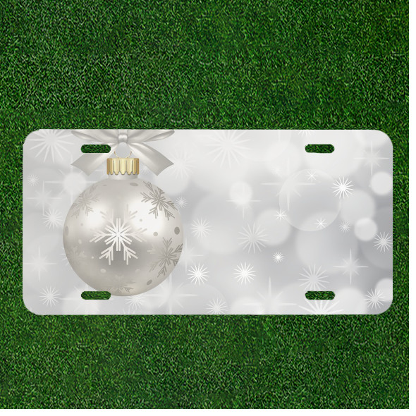 Creative License Plate Auto Tag With White Snowflake Ornament Add Names