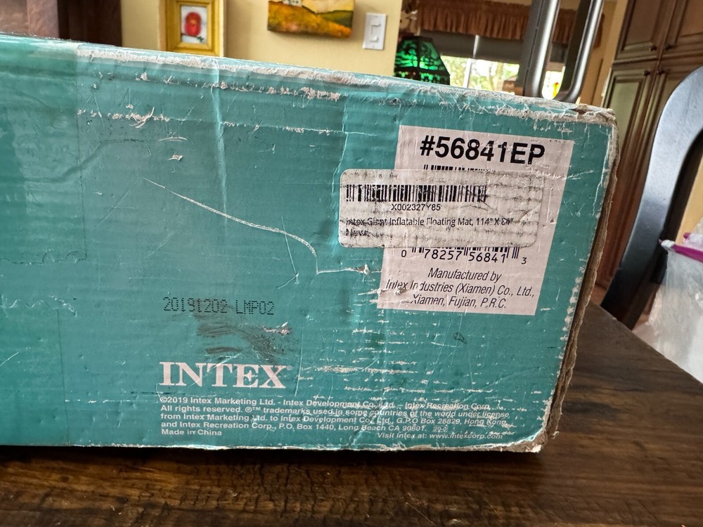 Intex Giant Floating Mat Platform Pad vinyl Attachable system teal blue