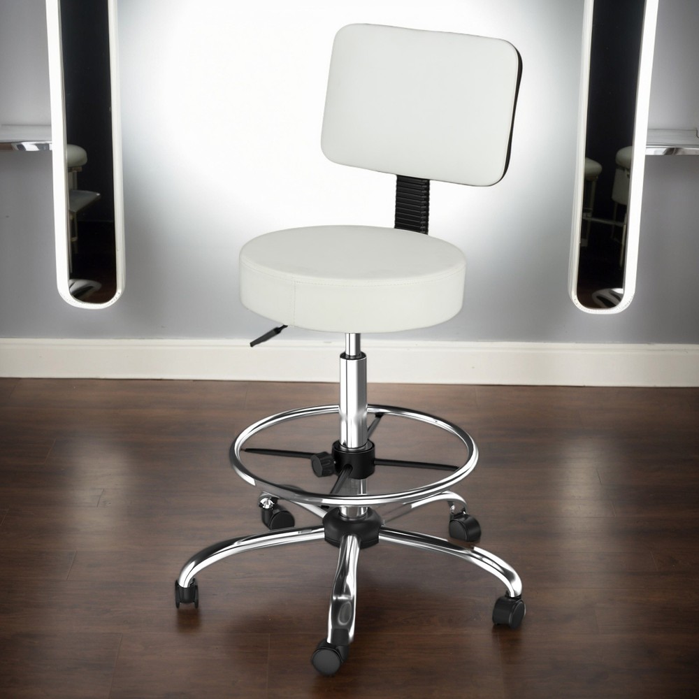 Rolling Garage Stool Office Stool Adjustable Mechanic Work Shop Seat for Garage