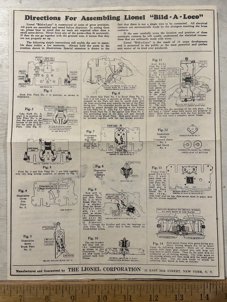 Directions for Assembling Lionel Bild-a-Loco