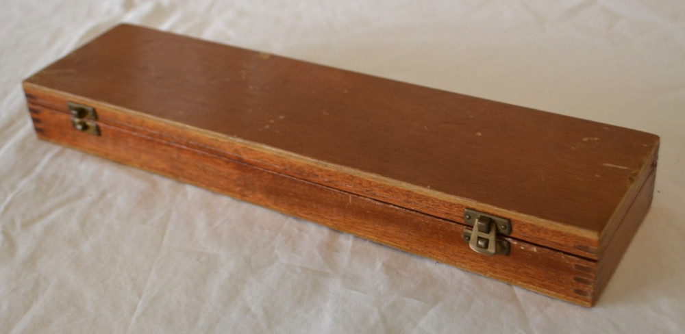 Vintage 12" W H Harling Parallel Rolling Rule Ruler w/Case Drafting Charting