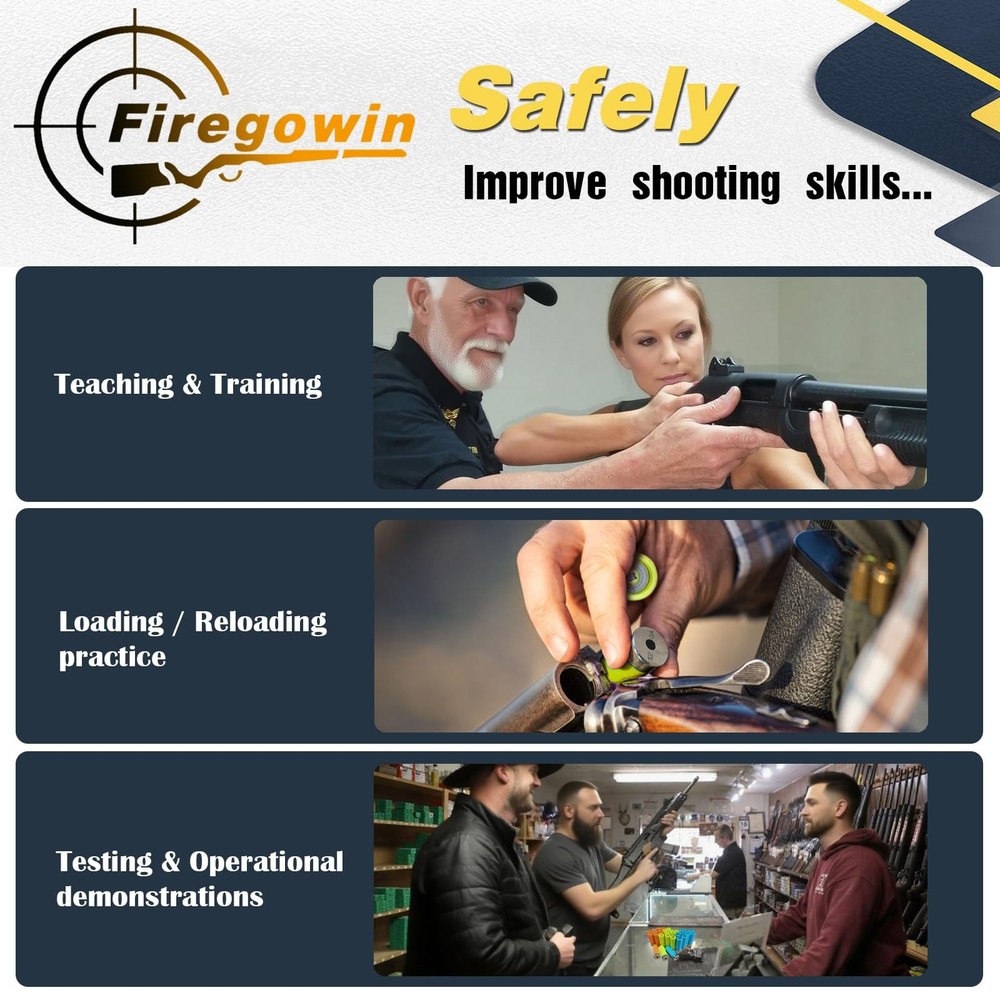 Pro 12GA Dummy Rounds – Training Snap Caps, Reusable Dry Fire Training Round ...