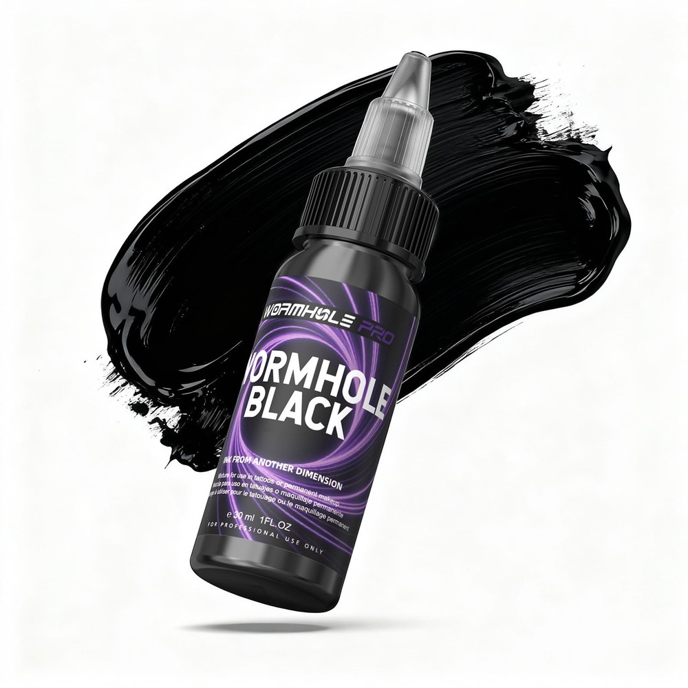 WORMHOLEPRO Tattoo Ink Wormhole Black 30ml (1oz), 30ml/1oz,