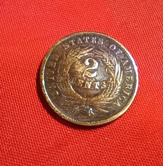 1865 2 cent piece, us coin